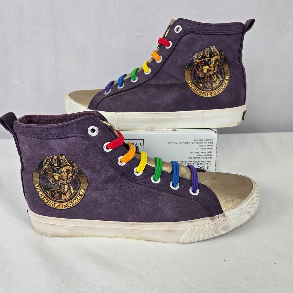 Marvel Avengers Infinity War Thanos Purple Gold High Top Sneakers Men 8 ETML7036